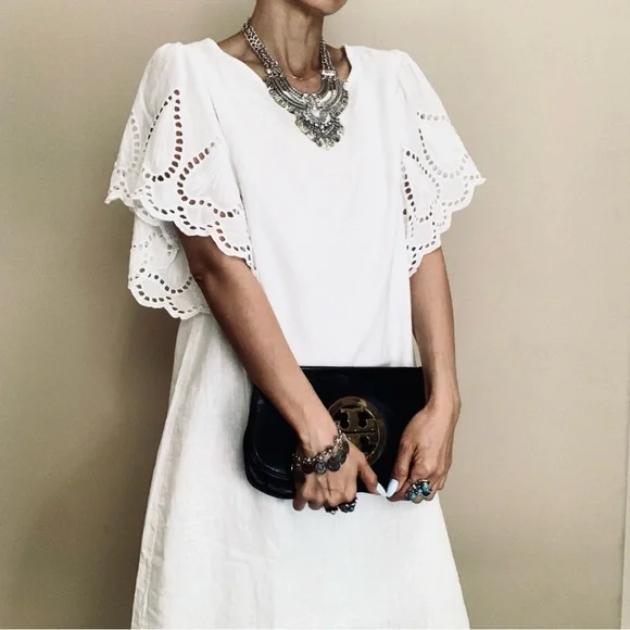 Nordstrom White Eyelet Sleeve Dress - Picture 4 of 13